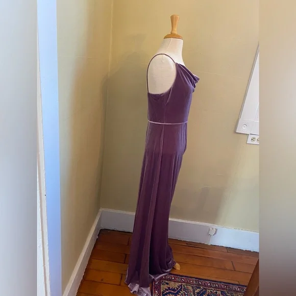 Adrianna Papell Women's Cowl Neck Velvet Gown, Antique Rose - Picture 5 of 8